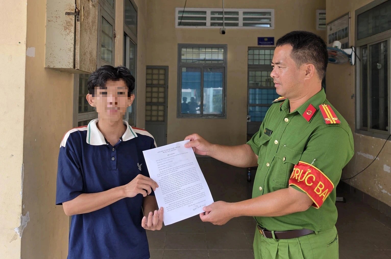 Anh N.M.T đã gửi thư cảm ơn đến Ban chỉ huy và cán bộ, chiến sĩ Công an xã Thái