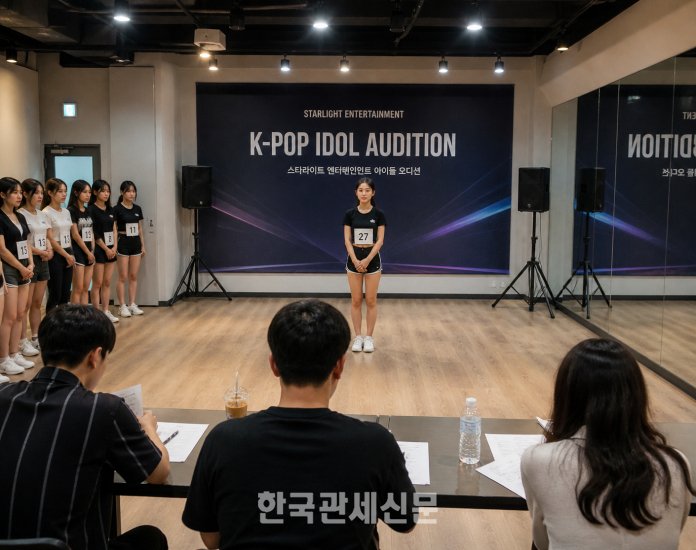아이돌 연습생 오디션 현장 ㅣ AI생성이미