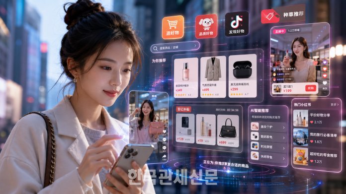 중국 소비시장의 무게중심은 오프라인 매장에서 모바일 플랫폼으로 이동했다. 2025년 중국 온라인 소매판매액은 15조9,722억 위안에 달했다. 사진은 기사 이해를 돕기 위한 AI 생성 이미지.