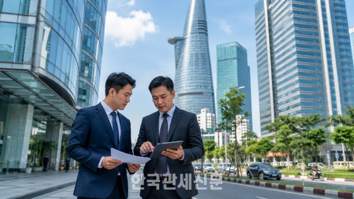 임재환 미국 캘리포니아주 변호사가 베트남 외국인투자법인 설립과 투자비자, 계약·노무 관련 서류를 검토하고 있다. 베트남 사업은 법인 설립뿐 아니라 체류 자격과 자본금, 세무 기록까지 함께 설계해야 안정적으로 운영할 수 있다. | 한국관세신문