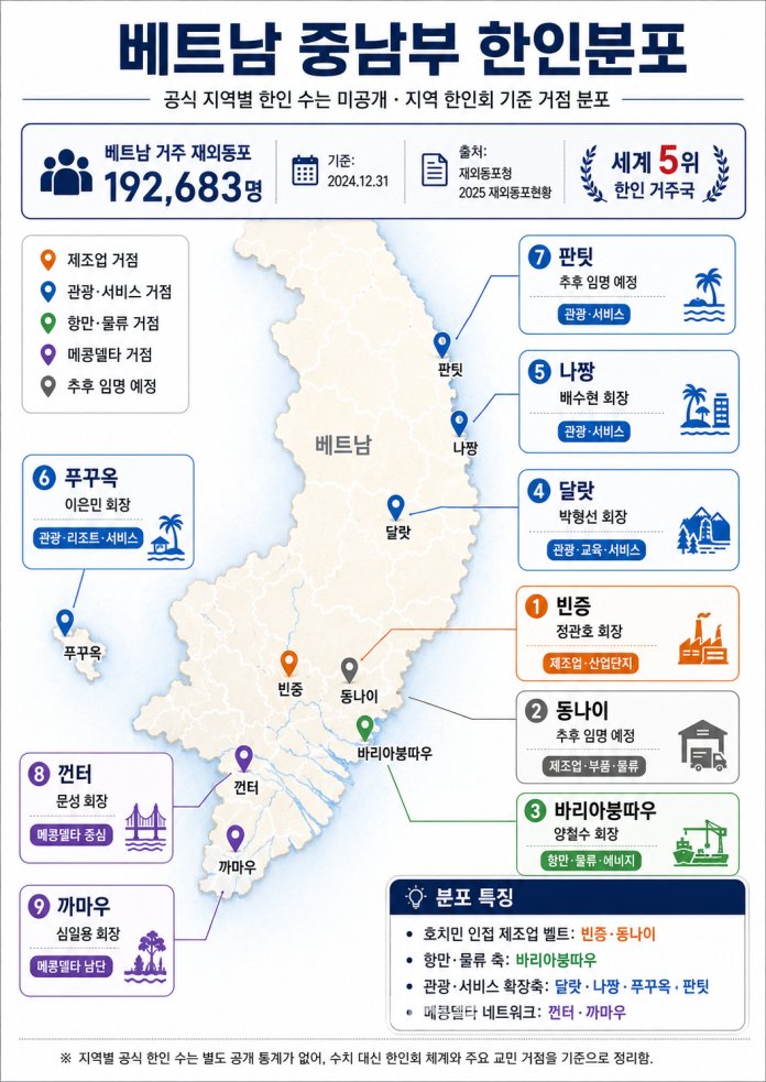 베트남중남부 한인분포도 | 한국관세신문