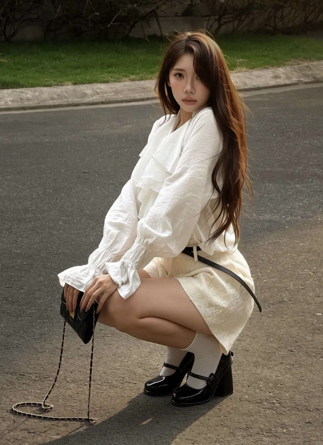 ‘유연한’ 패션 구성과 함께하는 라운드토 슈즈
