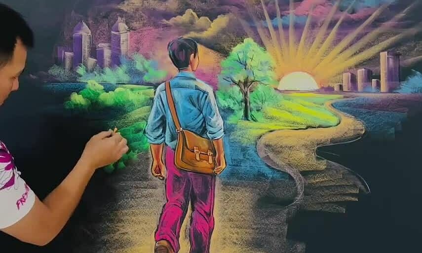 분필로 그린 모자이크 작품, 베트남 기록 달성