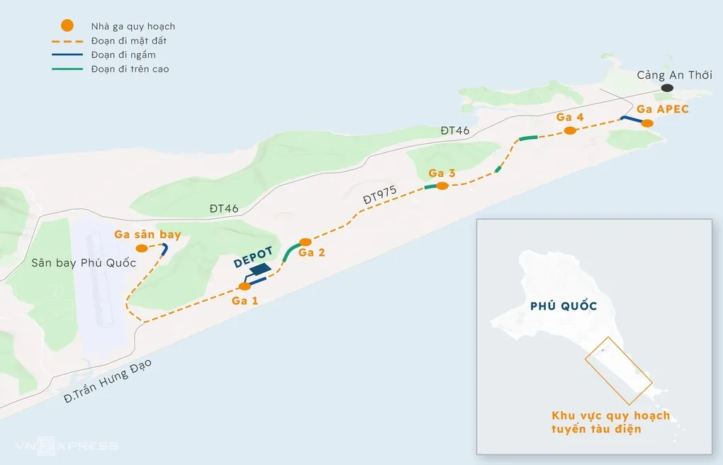 푸꾸옥 경전철, 최고 시속 100km·시간당 4,500명 수송