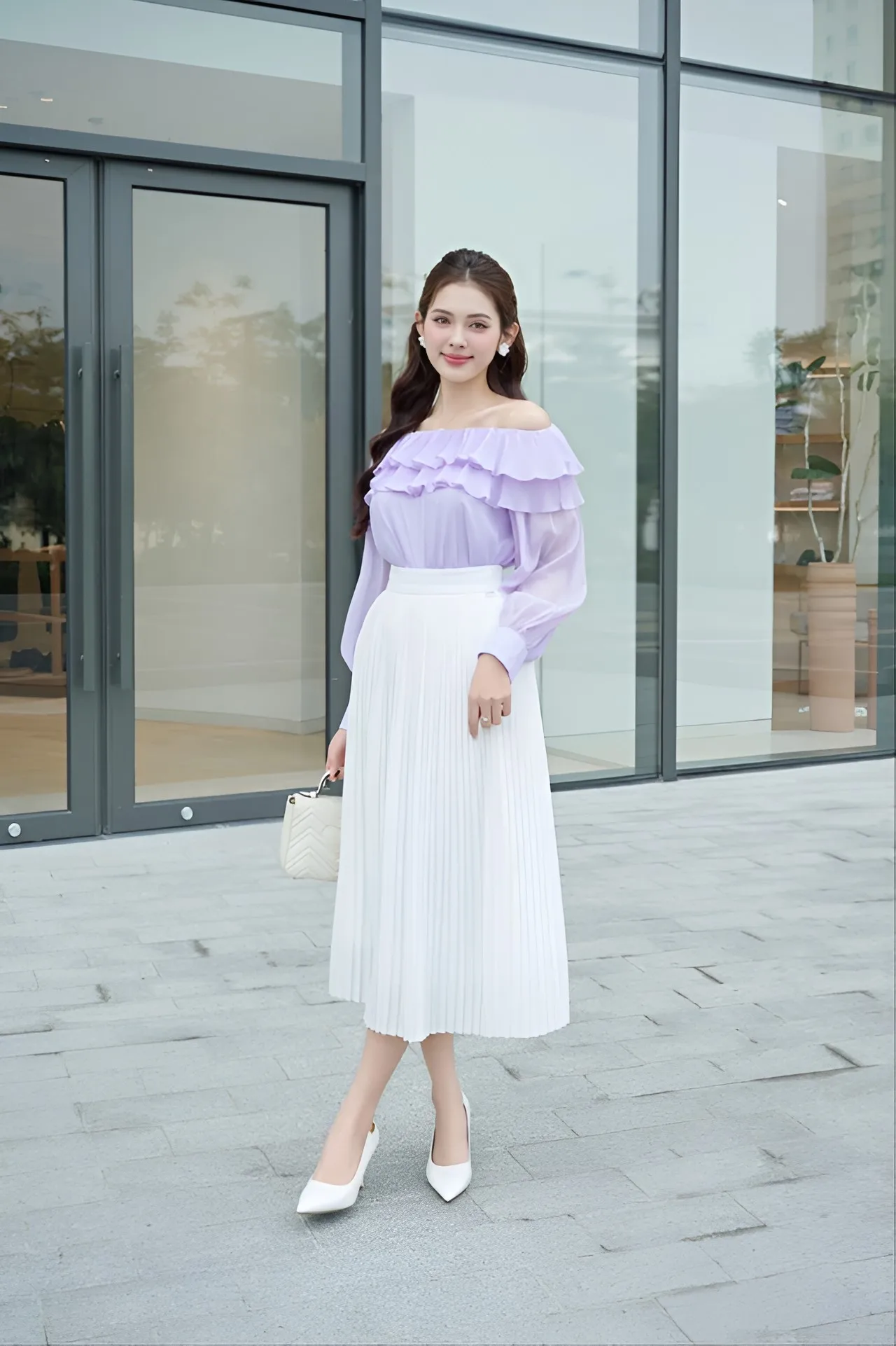 다루기 까다로운 보라색, 우아한 화이트 매치로 풀어내기